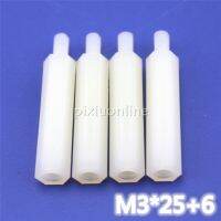 20pcs/lot J178 M3x25 6 White Nylon Hex Spacer Single Head Isolation Column Insulation Rust proof DIY PCB Free Shipping Canada