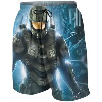 Summer Board Shorts Swim Halo Anime , Boys MenS Beach Shorts , 3D Print Casual Sweatpant