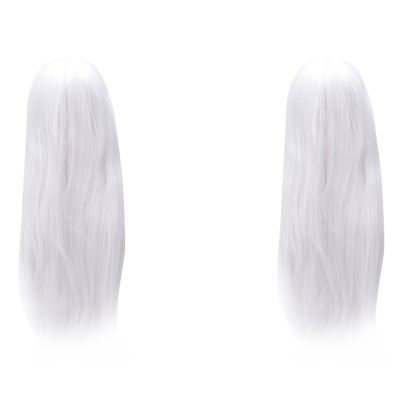 2X Anime Long Straight Hair Wig Cosplay Long Straight Costume, White