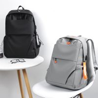 Brookv Huttb shop Simple Backpack Leisure Solid Color Backpack Business Commuting Computer Bag Middle School Schoolbag