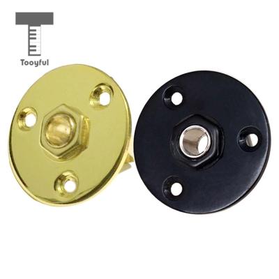 ‘【；】 Tooyful Round Jack Plate Socket Connector 1/4 6.35Mm For Electric Bass Guitar Black