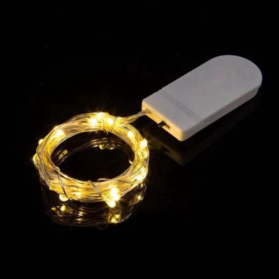 LED Button Light String Fairy Waterproof Lights String Mini Firefly String Lights Button Battery Box with Flexible Silver Wire