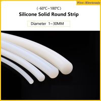 Solid Silicone Cord Bar Dia 1mm~30mm White Rubber Gasket Trim Round Seal Strips O Ring High Temperature Waterproof Weatherstrip