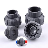 1Pc 20 25 32 40 50mm ID Quality Thickening Grey PVC Union Joint PVC Pipe Connector For Irrigation Garden Hydroponic System Watering Systems  Garden Ho