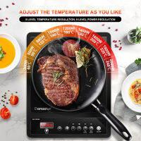 AMZCHEF SK-CB09K Portable Induction Cooker 2000W, Ceramic Glass Plate with LED Display Sensor Touch Control Induction Hotplate