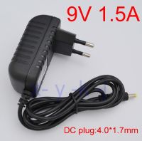 【▨】 Techmanistan ตัวแปลงโปรแกรม IC DC 9V 1.5A,อะแดปเตอร์แปลงไฟ AC 100V-240V ระบบไฟฟ้าขนาด1500mA มม. ปลั๊กแบบยุโรปกำลังไฟ4.0มม. X 1.7มม. จำนวน1ชิ้น