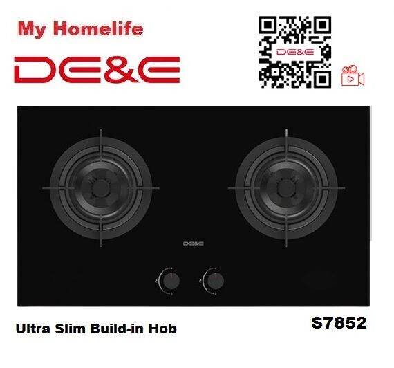 DE&E S7852 Ultra Slim Builtin Gas Hob (Glass) Stove / Burner 5.2KW