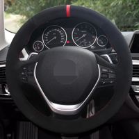 Car Steering Wheel Cover Black Suede For BMW BMW F20 F45 F30 F31 F34 F32 F33 F36 118i 120i 125i 218i 228i 420i 430i 435i