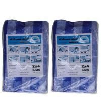 Bignet Blue Sheet - blue and white ผ้าบลูชีท-ฟ้าขาว 2ม.x4ม. มีตาไก่  (2ผืน)