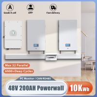 พาวเวอร์วอลล์48โวลต์200AH 100AH Lifepo4แพ็ค5KWH 10KWH เพาเวอร์วอลล์6000รอบแบตเตอรี่ลิเธียมไอออนพลังงานแสงอาทิตย์สามารถ RS485 32ขนาน