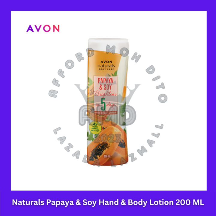 AVON Naturals Papaya & Soy milk Lotion 200ml ( 1 BOTTLE ) Lazada PH