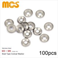 100 Buah Mangkuk Jenis Kerucut Cincin Baja Nirkarat Countersunk Cangkir M3 M4 M5 M6 Cekung-cembung Berongga Fisheye Gasket