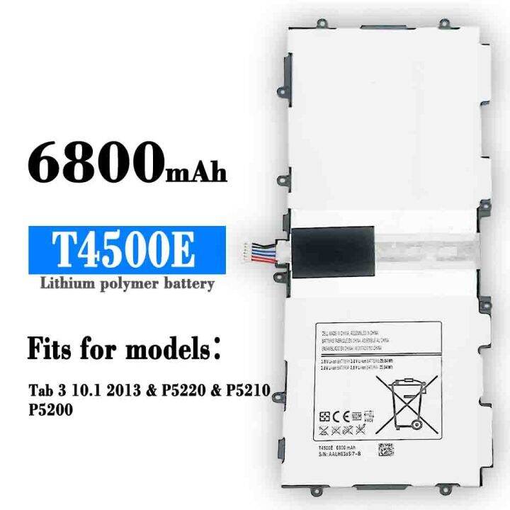 Original Tablet Battery T4500e For Samsung Galaxy Tab 3 101 Gt P5210 P5200 P5220 P5213 6800mah 8297