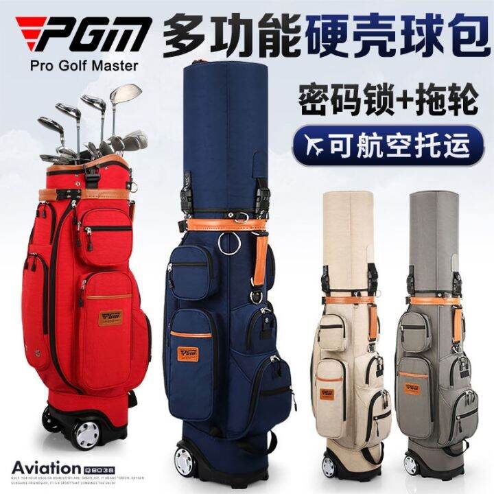 Golf Bag Men's Hard Airline Baggage With Tug Wheel Combination Lock