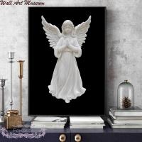 Zwart En Wit Angel Standbeeld โปสเตอร์ Meisje Sculptuur Canvas Childerij Muursdering Foto Foto Woonkamer Slaapkamer Home Decoratie 1ชิ้นกรอบภายในหรือไร้กรอบ (การปรับแต่งผ้าใบวาดภาพและกรอบ)