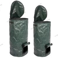 Reuseable Garden Collect Storage Bag Leaf Waste Bins Yard Compost Bag With Lid Composter Plastic YB8TH