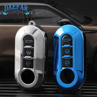 2023 above For Fiat 500 Soft TPU 3 Buttons Car Flip Folding Key Case Cover Remove Key Shell Holder Protector Keychain. Accessories