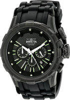 Invicta Mens I-Force 52mm Stainless Steel Chronograph Quartz Watch with Silicone Band, Black (Model: 16974)