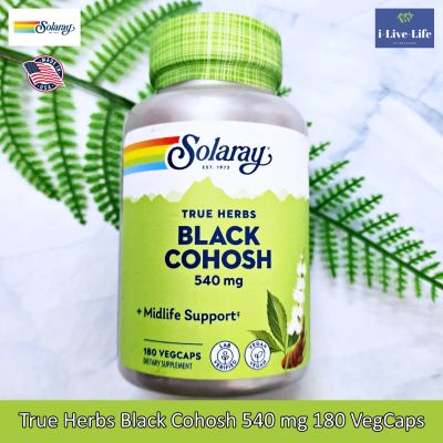 สารสกัดจากรากแบลกโคฮอช True Herbs Black Cohosh 540 mg 180 VegCaps - Solaray