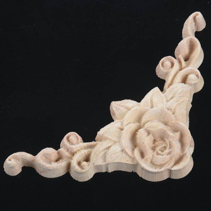 24pcs-8-x-8cm-wood-carved-corner-onlay-applique-door-cabinet-rose-unpainted-european-style