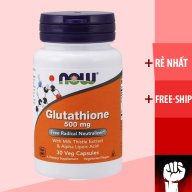 TRẮNG DA NỘI SINH Now Glutathione with Milk Thistle Extract & Alpha Lipoic Acid Chống Lão Hóa [500MG] [30 Viên] thumbnail