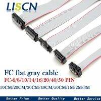 FC-6พิน2.54มม. 8/10/14/16/20/24/40/50/64พิน JTAG ดาวน์โหลดสายแบนสีเทาริบบิ้นสายสำหรับข้อมูล DC3ส่วนหัวของกล่อง IDC