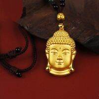 Gold Buddha Pendant Necklace For Women Stainless Steel Jewelry Zircon Crystal Buddha Necklaces Punk Couple Pendants