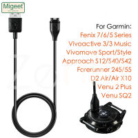 Migeet สายชาร์จสำหรับข้อมูลเครื่องชาร์จ USB Garmin Fenix 7X/7/7S/6/6X Pro พลังงานแสงอาทิตย์/6S/5/5X/5S Plus Quatix Forerunner 945/245/45/55 D2อากาศเข้าใกล้ X10/S12/S42/S40/S62/S60 Vivoactive 4/4S/3 Music/องค์ประกอบ Vivomove 3S /Luxe/style/sport Venu 2 SQ