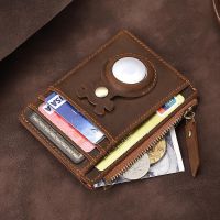 ₪ สำหรับ Airtag Wallet Retro Leather สำหรับ AirTag Wallet Card เคสป้องกัน Anti Scratch Fall Men Women สำหรับ Airtag Protection Cover