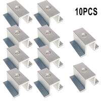 410Pcs Solar Middle Clamp PV สำหรับกรอบความสูง25-50มม. อลูมิเนียมไฟฟ้าโซลาร์เซลล์วงเล็บแผงเซลล์แสงอาทิตย์อุปกรณ์เสริมทนต่อการกัดกร่อน