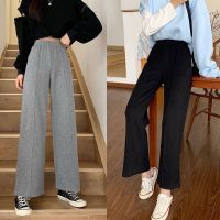 all-matching 150kg เสื้อผ้าสาวอวบ girl Extra split pants pants slimming high 2021 summer clothing plus fat long leg feet waist กางเกงสแล็คผู้หญิง wide กางเกงขายาวคนอ้วนผู้หญิง size womens