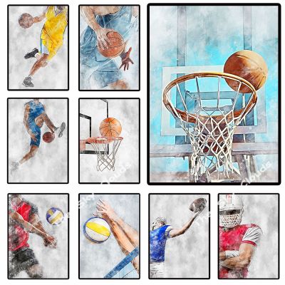 Painting Room Bedroom Boy Art Rugby Modern [hot]Basketball Poster Canvas HD Printing Picture Wall Decoration Living Volleyball Nordic
