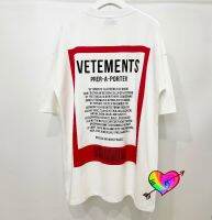 Thick Fabric VETEMENTS T-Shirt Men Women Oversized Back Collar Tonal Embroidered Letter Big Red Track Logo Vetements Tee Tops