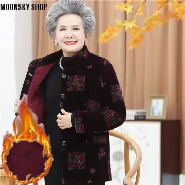 Supply Middle-Aged and Elderly Cotton-Padded Jacket New Mom Winter Clothing  Coat Old Clothes Western Style plus Size Women's Winter Grandma Cotton- Padded Coat