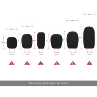 【2023】5ชิ้นมินิไมโครโฟนกระจกบังลมไมค์โฟมครอบคลุมสำหรับปกชุดหูฟังไมโครโฟนสีดำ