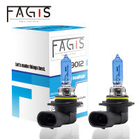 Fagis 2 Pcs 9012 Hir2 Super White 12v 55w Blue Car Headlight 6000K Auto Halogen Bulb Clear Quartz Glass Car Lights