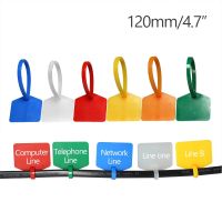 100 Nylon Cable Zip Ties Disposable Blank Plastic Seals Ethernet Network Label Tags Marker Self Locking 120mm/4.7 quot;