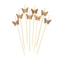 100Pcs 12CM Natural Bamboo Picks Food Buffet Fruit Fork Party Cake Dessert Salad Vegetable Sticks Cocktail Toothpick Skewer