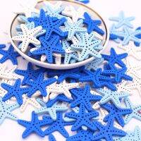 【YF】♈♘☋  50pcs Mixed Starfish Self-Adhesive Stickers 30mm Carving Child Painting Material Supplies