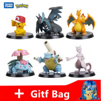 6ชิ้นเซ็ตโปเกมอนสัตว์เลี้ยงตัวเลขคอลเลกชัน Pikachu C Harizard Mewtwo B Lastoise Venusaur Aerodactyl อะนิเมะตัวเลขตุ๊กตารุ่นเด็กของเล่น