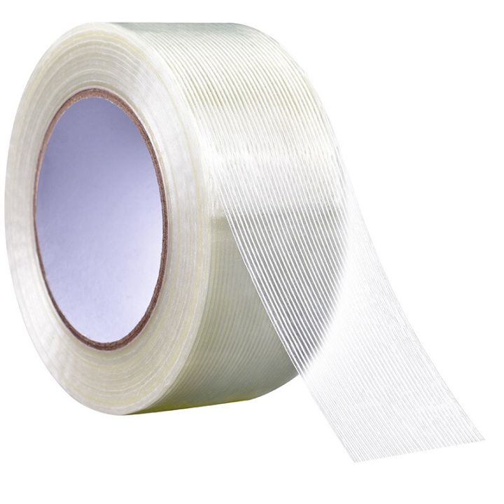 strong-glass-fiber-tape-stripe-single-side-transparent-adhesive-glass-fiber-tape-industrial-binding-oackaging-fixed-seal50m-roll-adhesives-tape