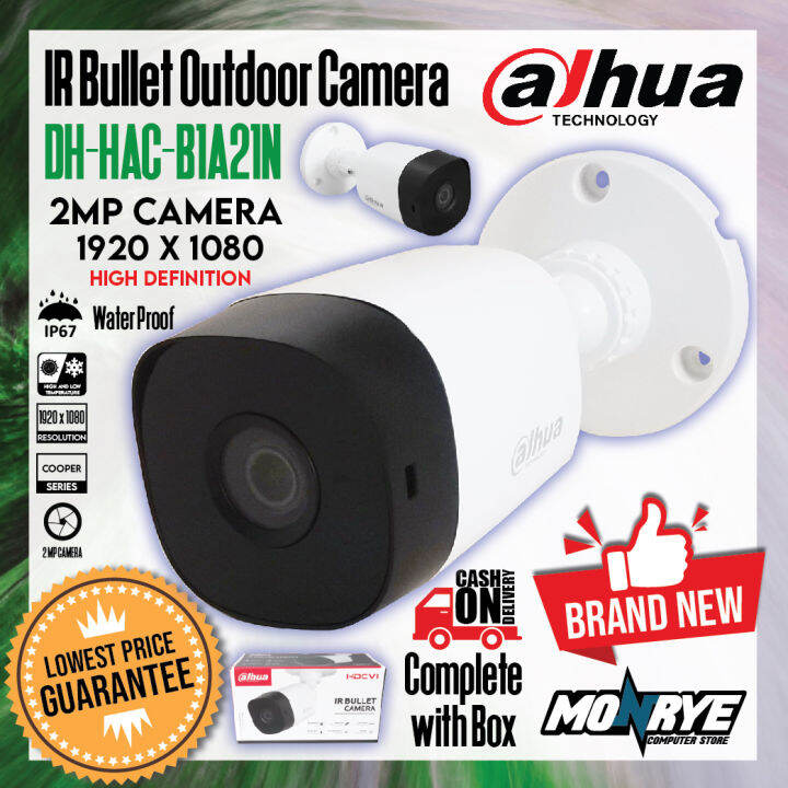 DAHUA - BRAND NEW OUTDOOR IR BULLET CCTV CAMERA - DH HAC B1A21N - 2MP ...