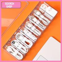 SQXRCH SHOP โปร่งใสโปร่งใส ตัวจัดการสายข้อมูล กันน้ำกันน้ำได้ พร้อมฝาปิด กล่องเก็บความยุ่งเหยิง กันความชื้น ถอดออกได้ ผู้จัดบัตร ออฟฟิศสำหรับทำงาน