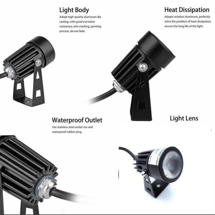 โคมไฟสนาม-ไฟปักดิน-mini-ไฟส่องต้นไม้-ไฟแต่งสวน-led-3w-รับไฟบ้าน-220v-สุดคุ้ม-สว่าง