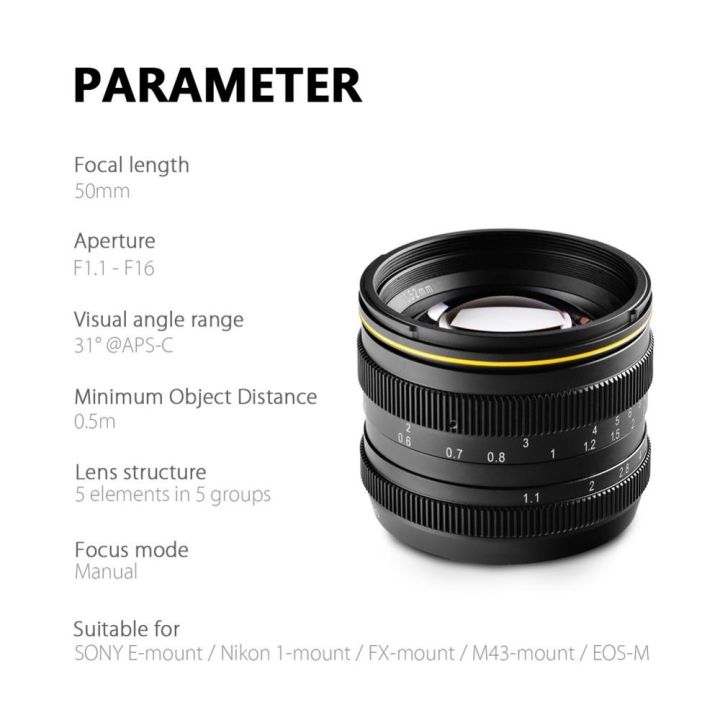 2szs-50mm-f1-1aps-c-large-aperture-manual-for-eos-m-sony-e-mount-x-m4-3-mirrorless-cameras
