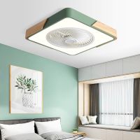 LED Fans Invisible Leaves Ultra-thin Ceiling Fan Lights Dimming Remote Control Modern Smart Living Room Bedroom Ceiling Square Exhaust Fans