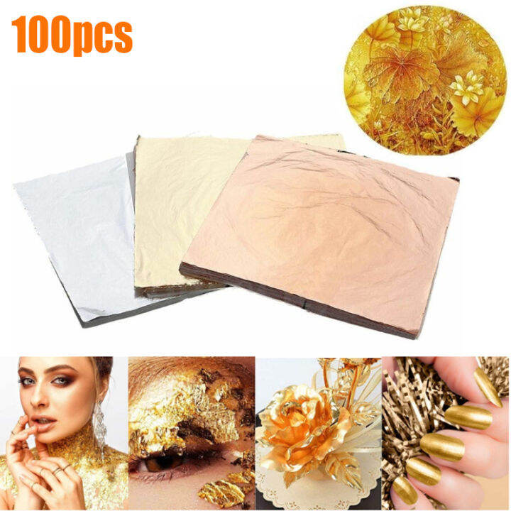 100pcs-14x14cm-8x8-5cm-craft-paper-imitation-gold-silver-copper-foil-paper-bronzing-paper-diy-craft-decoration