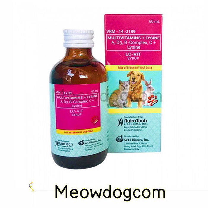 LCVIT MULTIVITAMINS + LYSINE SYRUP FOR DOGS & CATS 120ML Lazada