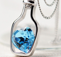 Women Pendant Necklace Ladies  Bottle Crystal Zircon Jewelry