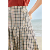 INMAN Pleated Vintage Style E Girl Shchool Bottoms Sweet Kawaii Lady Fashion Retro Plaid Slim A-Line Womens Mini Skirt